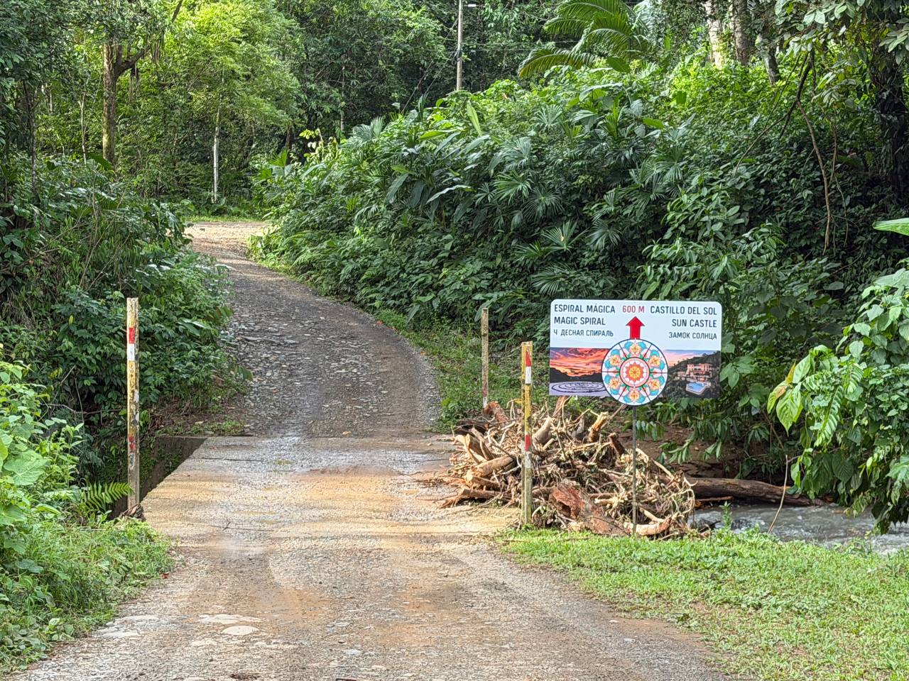 Bridge with road sign to Castillo del Sol