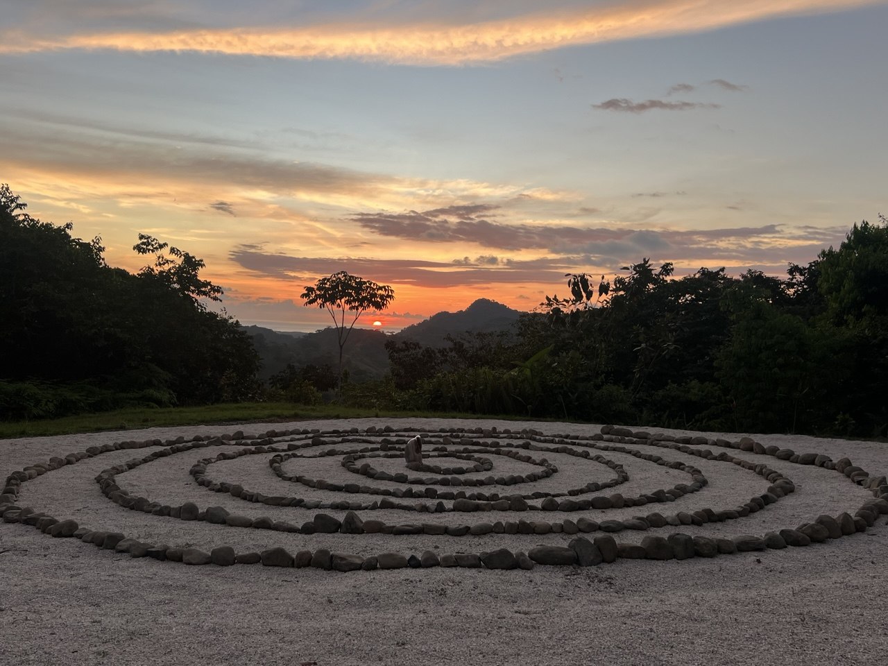 The Sacred Spiral at Castillo del Sol at sunset